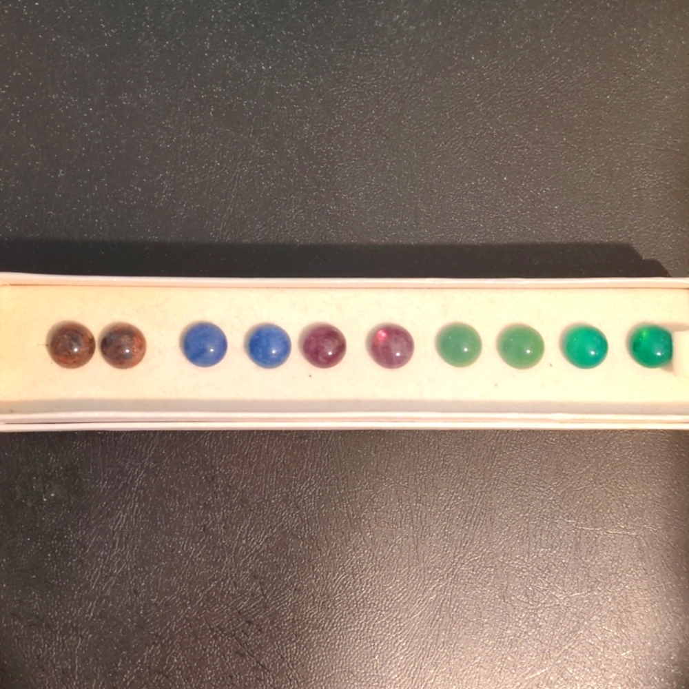 Jade Botton Earrings 5 Pair Set.